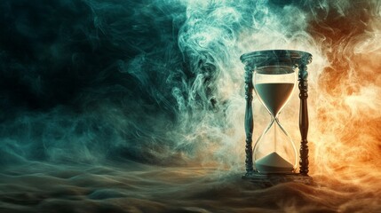 Naklejka premium Hourglass Background with Copy Space