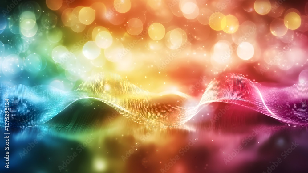 Aufkleber softly blurred rainbow gradient background with rich vivid colors seamlessly blending to evoke a sen