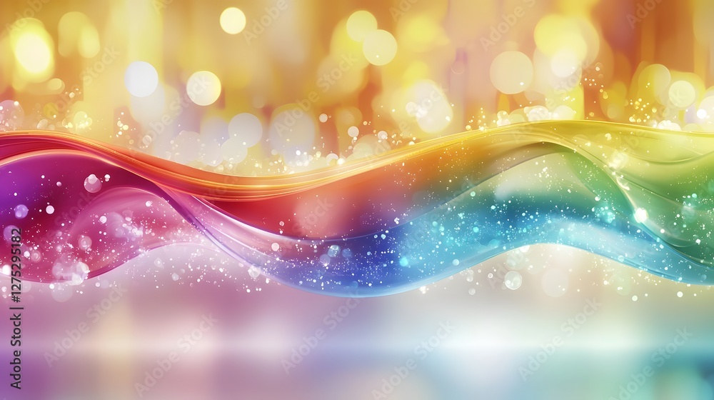Poster Glowing and Fluid Abstract Rainbow Background with Soft Blur Effect   Captivating Dreamy and Dynamic Digital Art Composition Embodying LGBTQ Pride and Creativity