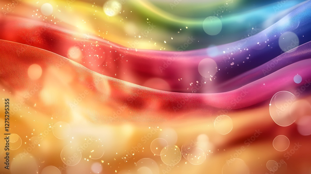 Leinwandbilder Blurry Rainbow Spectrum with Gentle Color Transitions and Soft Focus Effect Symbolizing Unity Diversity and Vibrant Energy in a Digital