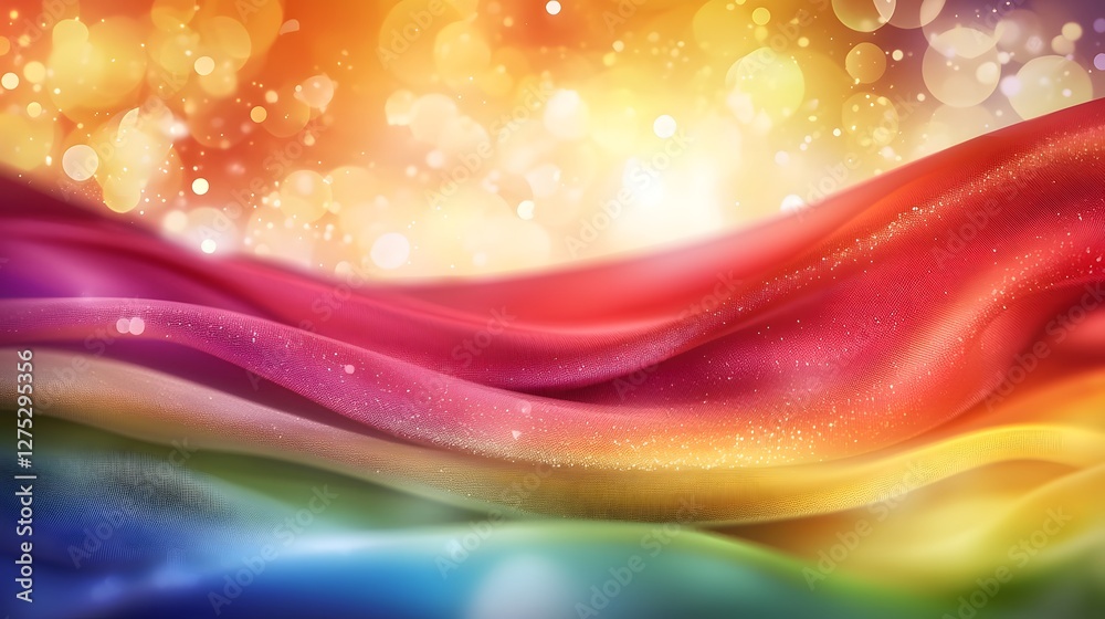 Poster Blurry Rainbow Spectrum Digital Symbolizing Unity Diversity and Vibrant Energy  A soft focus color rich digital art piece with gentle color transitions creating a captivating and ethereal atmosphere