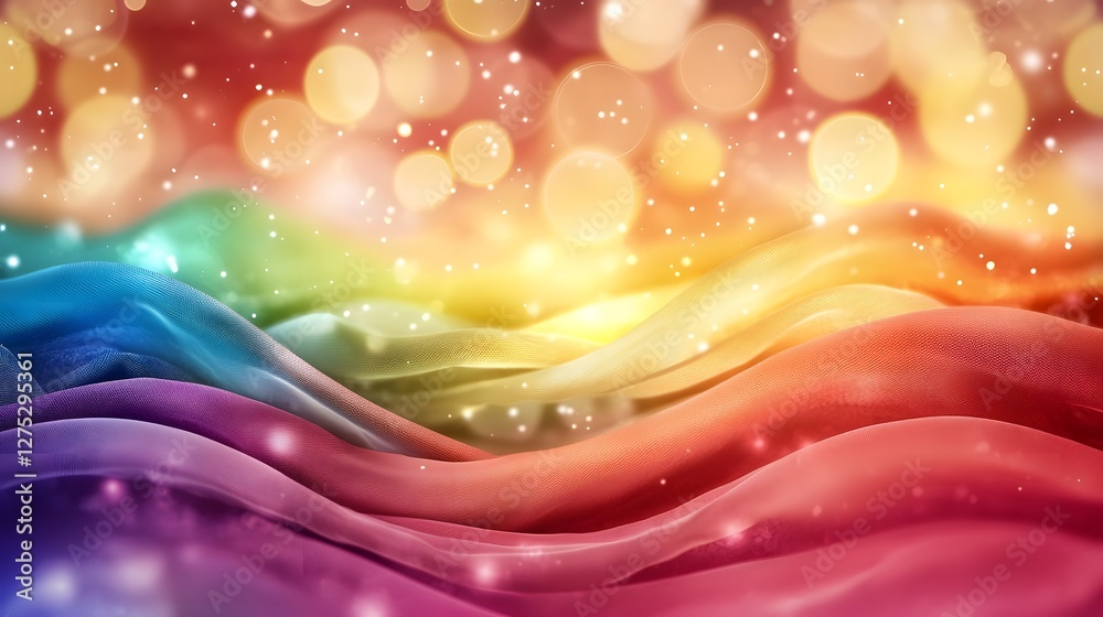 Leinwandbilder A digital depicting a blurry rainbow spectrum with gentle color transitions and a soft focus effect symbolizing unity diversity and vibrant energy