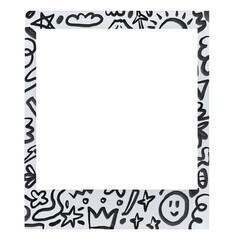 white frame with black pattern