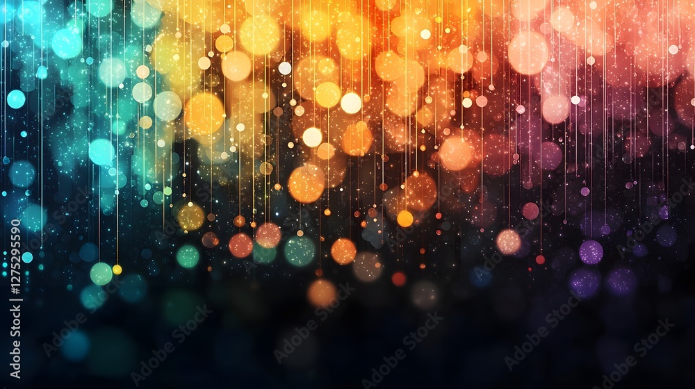 Poster Vibrant Rainbow Themed Abstract Backdrop with Blurred Color Spectrum Effect  This captivating digital art piece features a mesmerizing blend of colors creating a soft