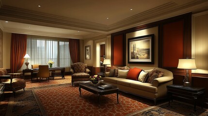 Luxurious Living Room Interior Design Featuring Elegant Furniture
