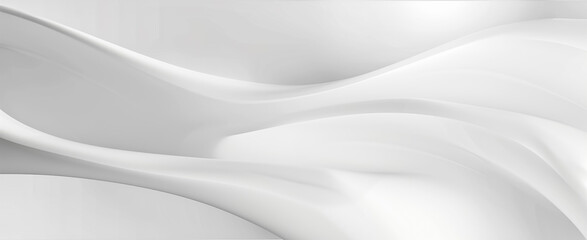 Abstract white wave pattern background with smooth flowing textures and modern design.
