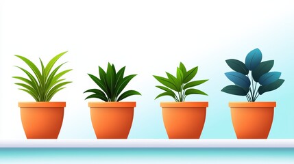 Obraz premium A Vibrant Display of Potted Plants on a Shelf