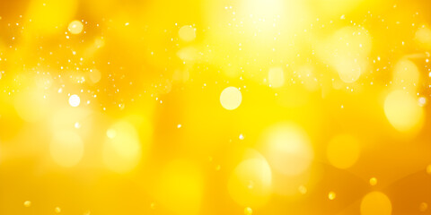 Bright abstract golden bokeh background with light flares and sparkles.