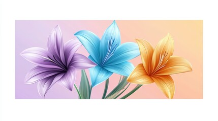 Vibrant Floral Composition Featuring Colorful Lilies Against a Soft Background