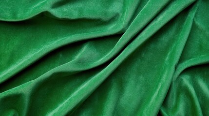 Fototapeta premium Soft Green Velvet Fabric with Elegant Drapery and Subtle Texture Details