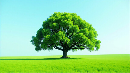 Obraz premium green tree on a hill