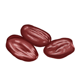 Three dates fruit elements