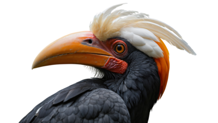 Hornbill on white background