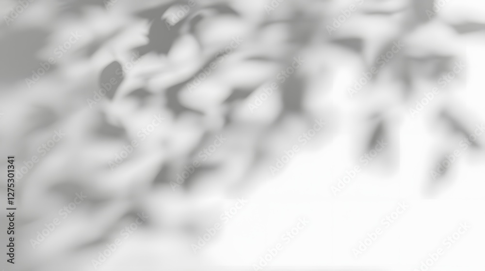 Aufkleber Mesmerizing abstract composition showcasing the captivating interplay of natural leaf shadows against a pristine white background