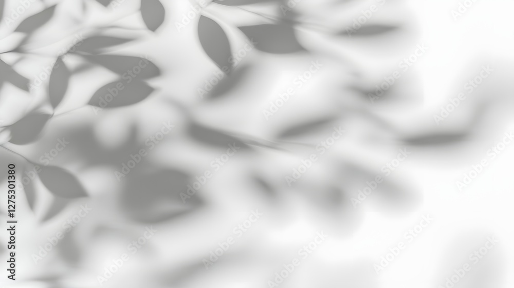 Aufkleber captivating natural leaf shadow patterns on minimalist white background organic contemporary abstrac