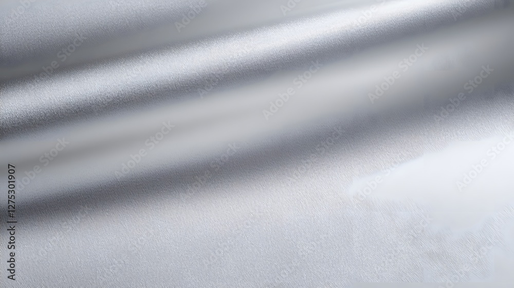 Poster Shimmering Silver Metallic Background with Gentle Flowing Light Waves Evoking a Modern and Elegant Aesthetic  Smooth Aluminum Texture with a Glowing Gradient Effect Creates a Captivating