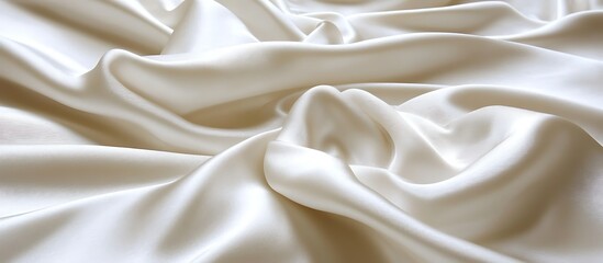 Obraz premium Elegant Cream Silk Fabric Drape