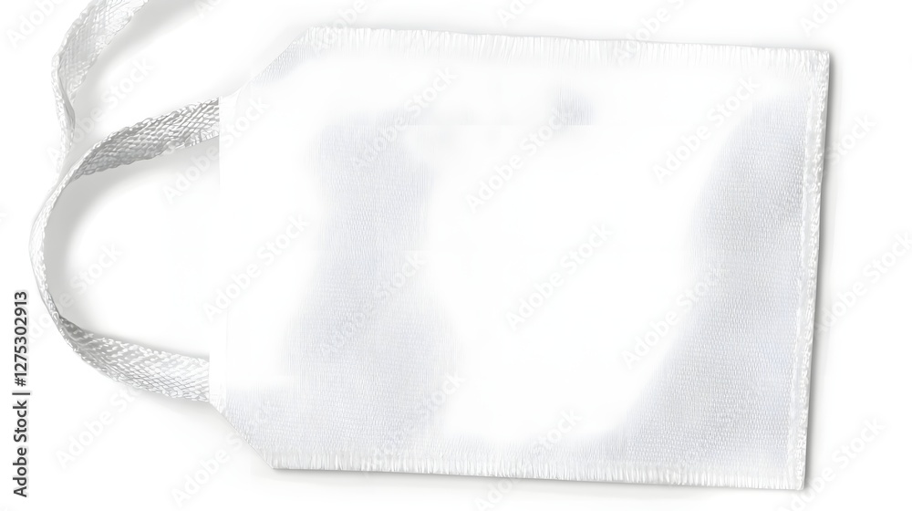 Aufkleber minimalist blank clothing tag or label isolated on a clean crisp white background with subtle shadow