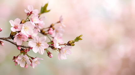 Fototapeta premium Delicate Pink Cherry Blossoms Spring Bloom (6)