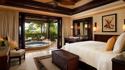 Luxury Beachfront Bedroom Suite with Private Hot Tub