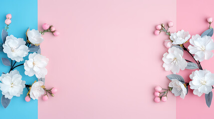 Delicate Spring Blossoms on Pastel Background