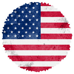 アメリカ合衆国　　国旗　水彩　円　アイコン