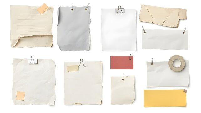 Retro business office theme featuring a torn note paper piece with a grunge label and adhesive tape pinned with thumbtacks for a nostalgic workspace look