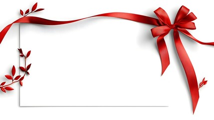 Charming holiday greeting card featuring a stylish ribbon bow with festive colors and a minimalist design perfect for Christmas and seasonal