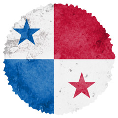 パナマ　　国旗　水彩　円　アイコン