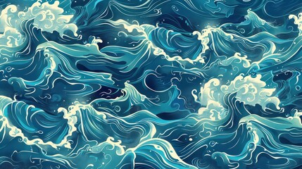 Abstract blue wave pattern for a professional look.