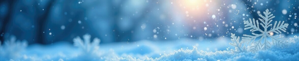 Naklejka premium Clear spot on frosted window reveals icy blue winter scene, winter morning, snowflake