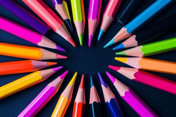 Fototapeta premium Colorful Pencils Radiating Creativity