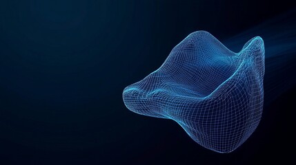 Futuristic abstract tooth structure symbol Wireframe concept of oral hygiene dental health and dental care Lowpoly 3D background illustration