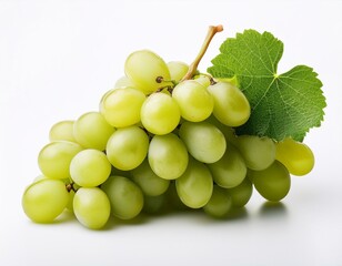 A basket of fresh grapes in white background and in the kitchen