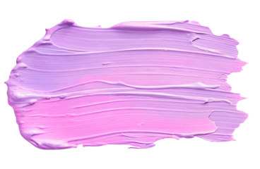 Abstract Pink Lilac Acrylic oil paint brush stroke isolated on transparent background, cutout png. Drawing texture mockup for design.