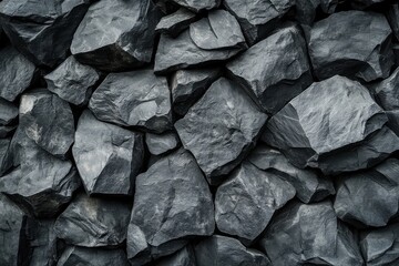 Black and white rocky backdrop perfect for dramatic visuals in nature photography. Dark stone surface close-up ideal for textured mountain landscapes and rugged outdoor themes