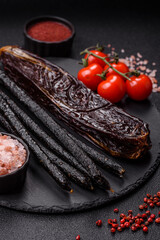 Horse meat sausage with salt, spices and herbs