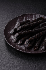 Horse meat sausage with salt, spices and herbs