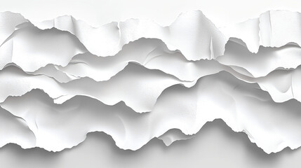Textured white paper with wave-like rips and folds