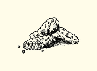 Illustration of an Fried Chicken Nugget Handdrawn