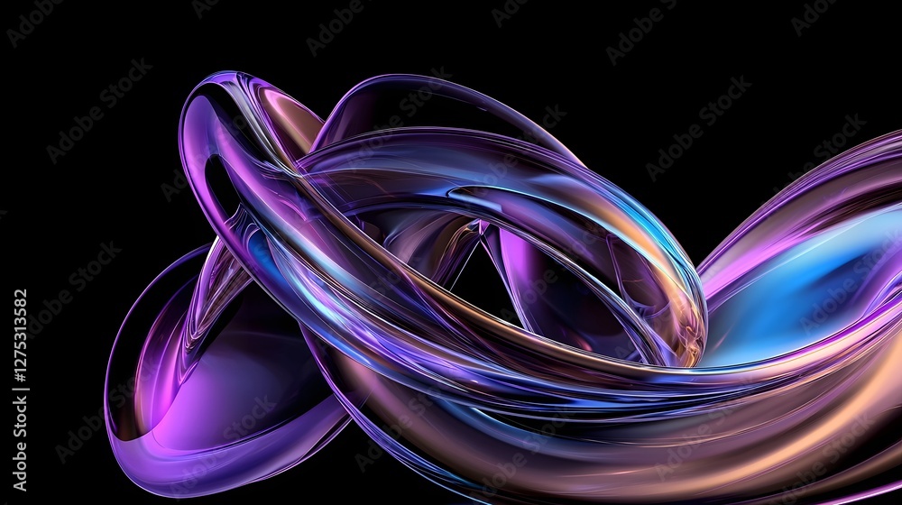 Poster Sleek Futuristic 3D Structures with Metallic Textures and Soft Ambient Lighting in a Sci Fi Inspired Aesthetic  Abstract digital art design with a contemporary modern and technology driven feel