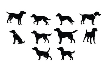 Dog Silhouette Collection - Various Breeds and Poses for Pet Lovers and Trainers