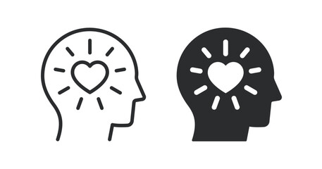 Mental health icons. Vector illustration. Symbol of empathy, and mental well being.