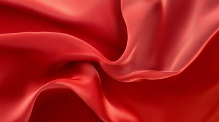 Obraz premium Elegant red silk fabric with smooth, flowing motion, creating a luxurious and soft aesthetic. Perfect for backgrounds, fashion, and design concepts.