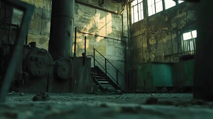 abandoned industrial building interior