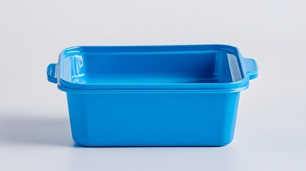 blue plastic food storage container with lids