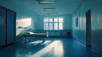 empty hospital room with sunlight