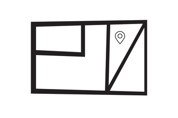 navigation path pin icon sign vector