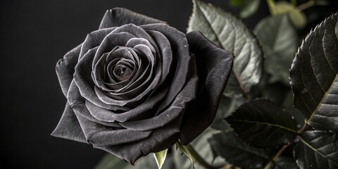 A dark rose captured in striking detail.