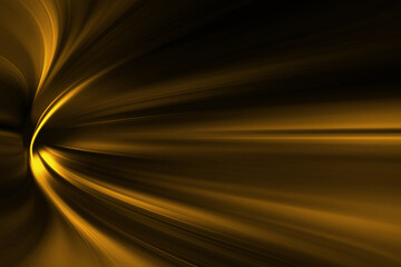 Modern bright abstract dynamic line wave curve soft light gradient neon brown yellow gold on black background design for graphics pattern web illustration technology network digital backdrop wallpaper